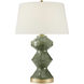 Chapman & Myers Weller 26.5 inch 150 watt Shellish Kiwi Table Lamp Portable Light in Linen