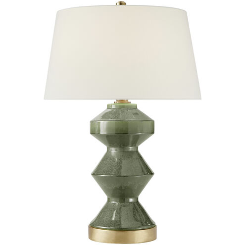 Chapman & Myers Weller 26.5 inch 150 watt Shellish Kiwi Table Lamp Portable Light in Linen
