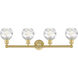 Athens Deco Swirl 4 Light 33 inch Satin Gold Bath Vanity Light Wall Light in Clear Deco Swirl