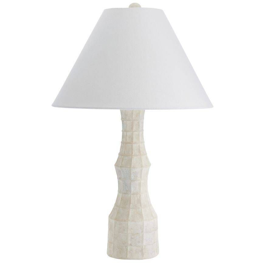 Francine 30 inch 60.00 watt Egg Shell and Antique Brass Lamp Portable Light