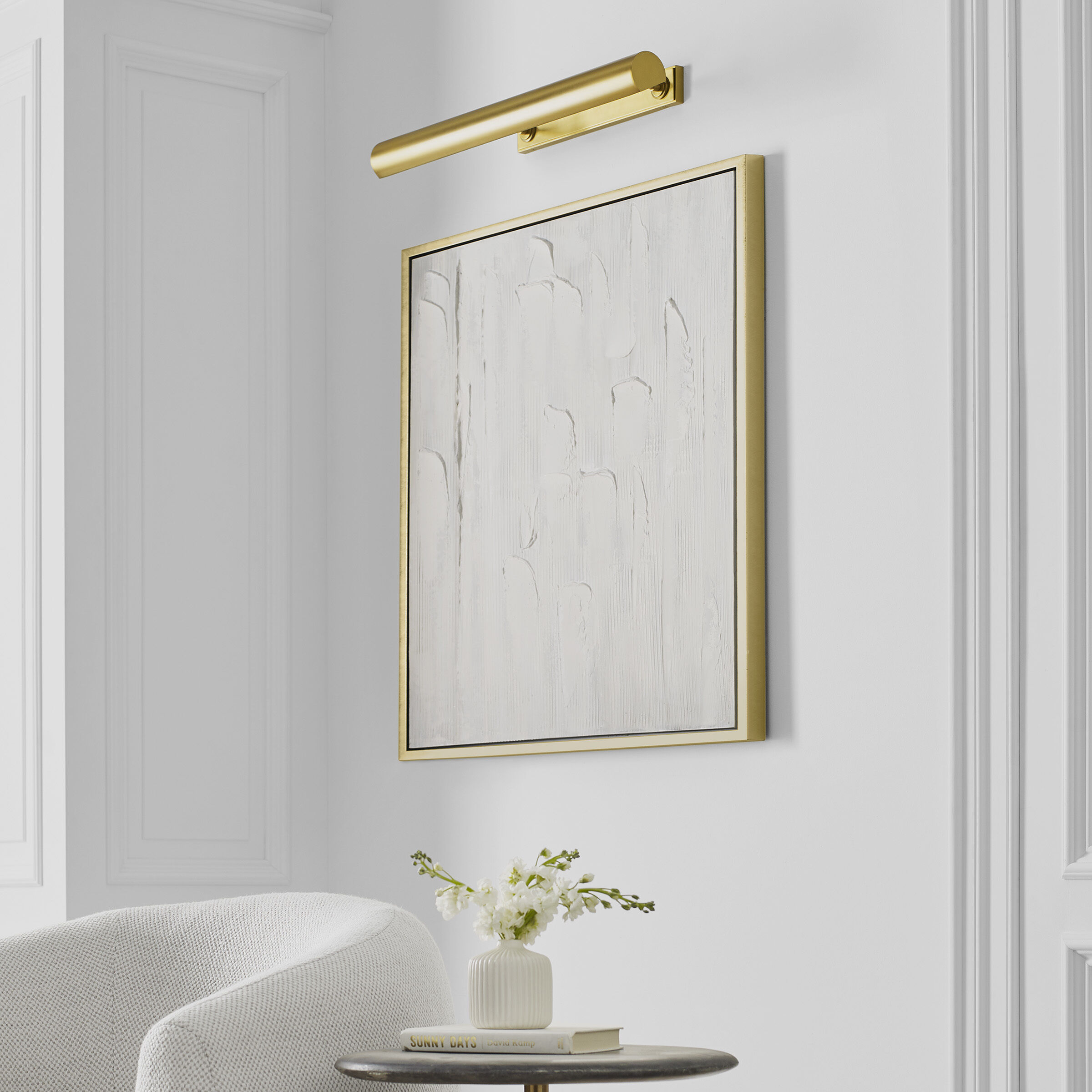 C&M by Chapman & Myers Kenyon 120 watt 30 inch Burnished Brass Picture Light Wall Light