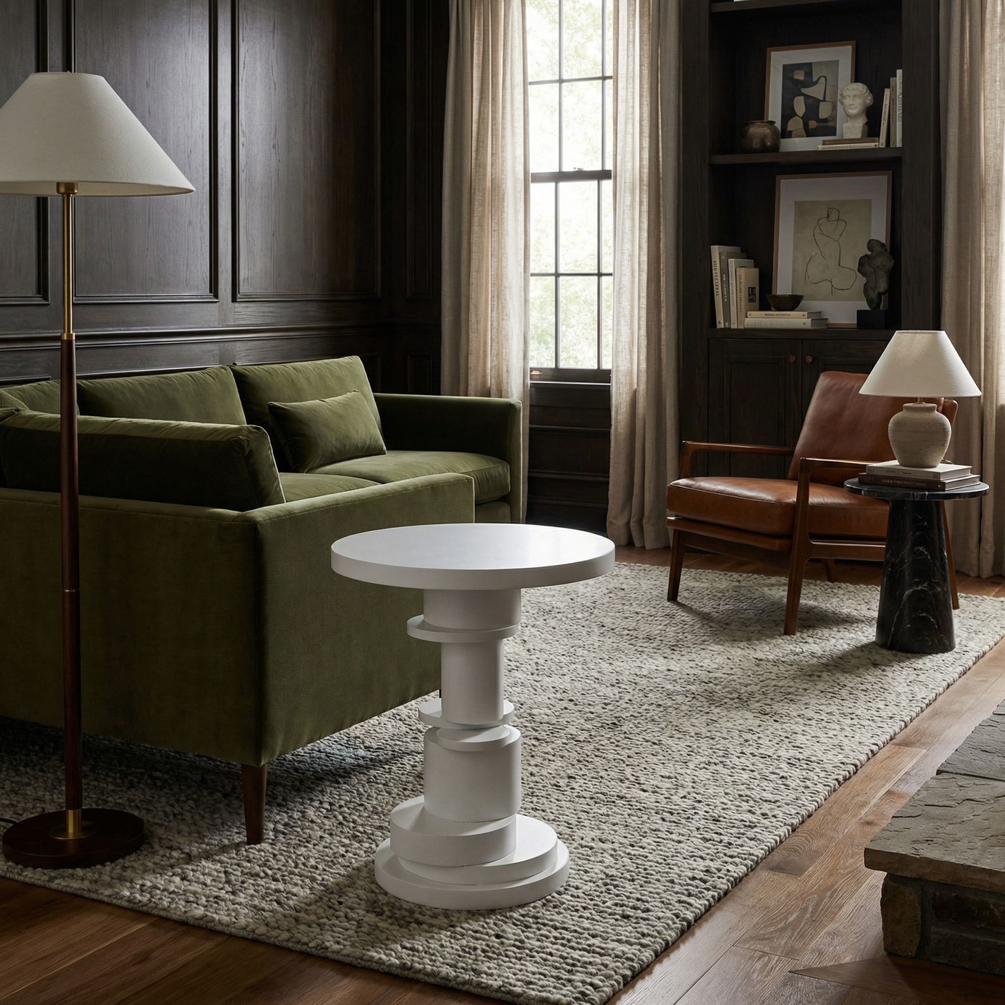 Hugo 28 X 28 inch Solid White Side Table