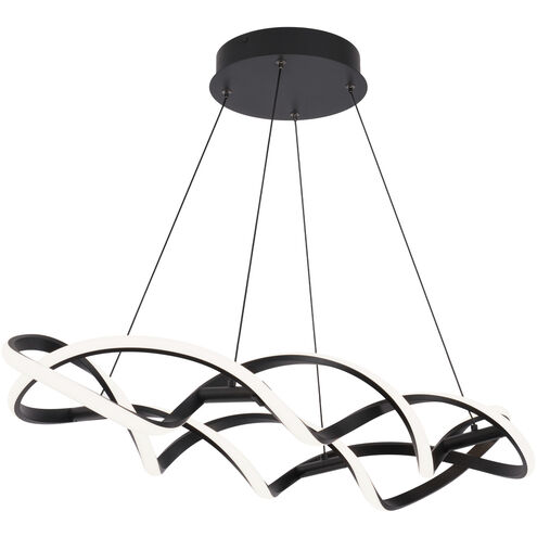 Interlace 1 Light 39 inch Black Linear Pendant Ceiling Light