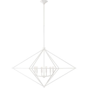 Julie Neill Afton Linear Lantern Ceiling Light in Plaster White, Grande