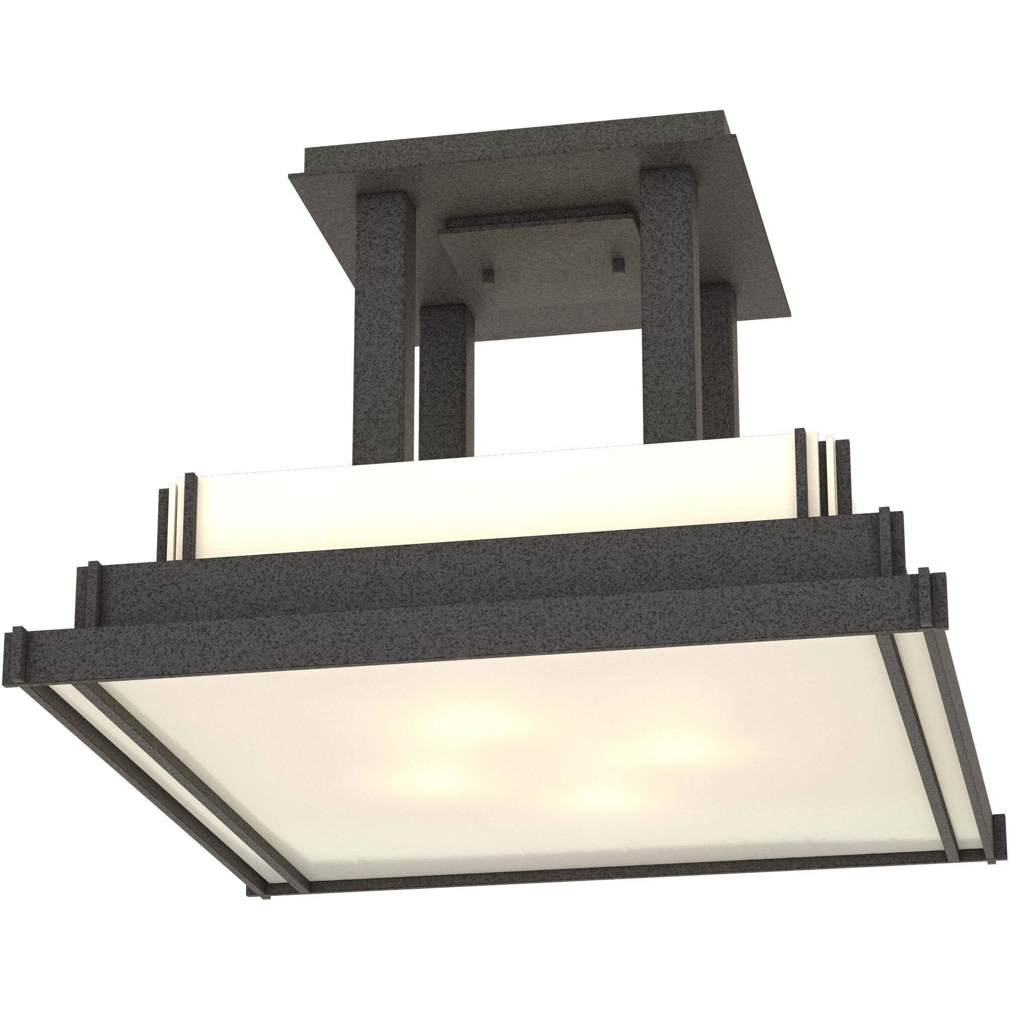 Steppe 4 Light 17.1 inch Natural Iron Semi-Flush Ceiling Light in Ivory Art, Large