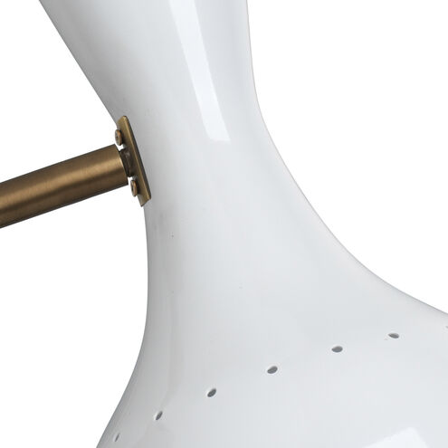 Pisa 2 Light 6 inch White Lacquer & Antique Brass Wall Sconce Wall Light in White Lacquer and Antique Brass