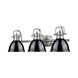 Duncan 3 Light 25 inch Pewter Bath Vanity Wall Light in Black