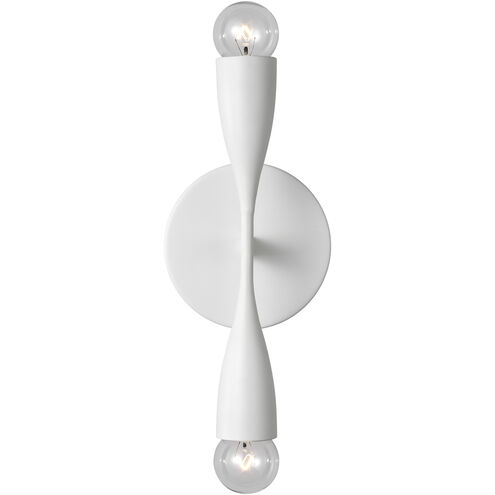Maya 2 Light 5.13 inch Matte White Bath Light Wall Light, Small