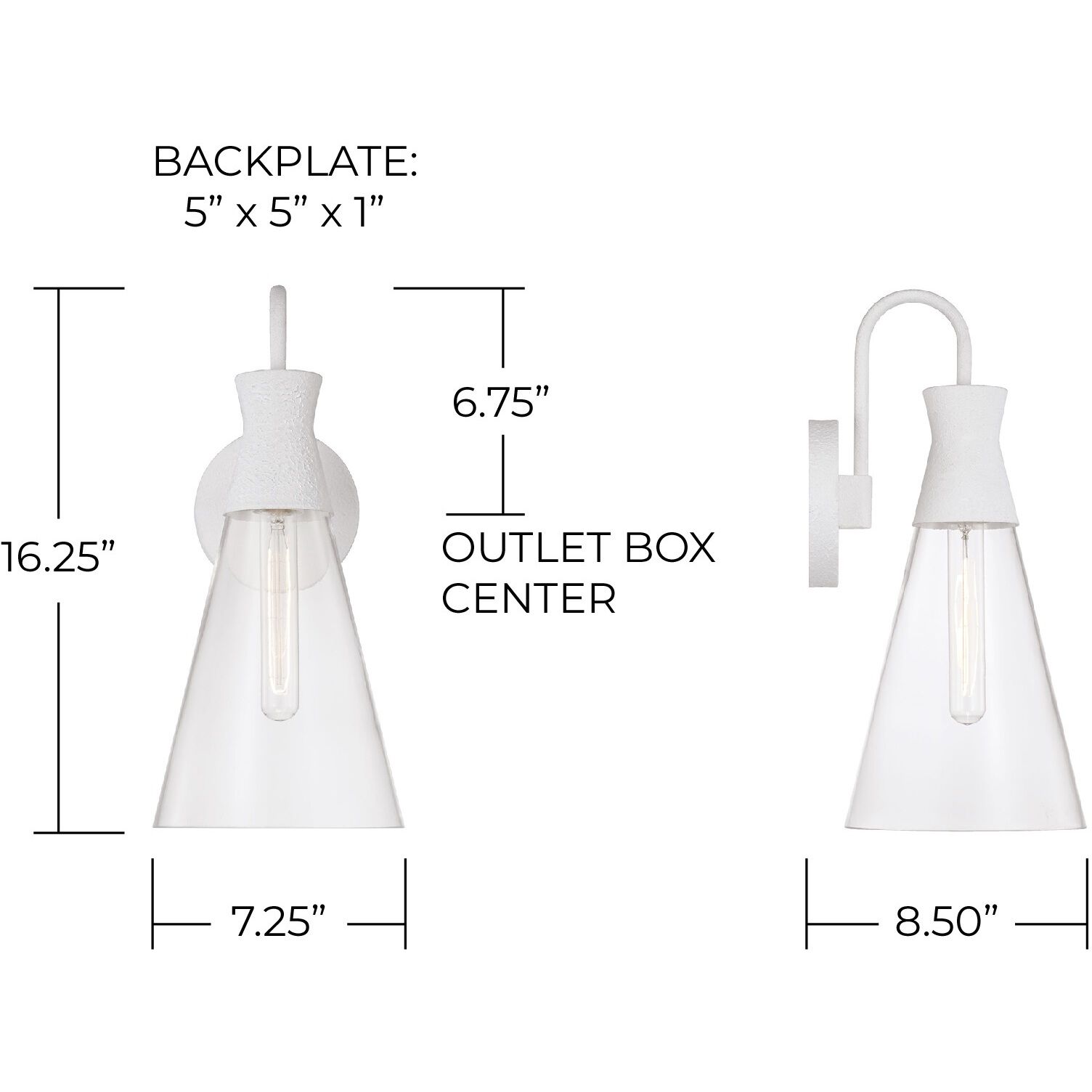 Paloma 1 Light 7.25 inch Textured White Sconce Wall Light