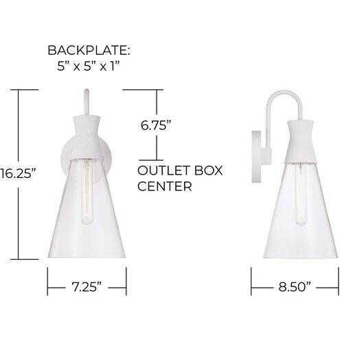 Paloma 1 Light 7.25 inch Textured White Sconce Wall Light