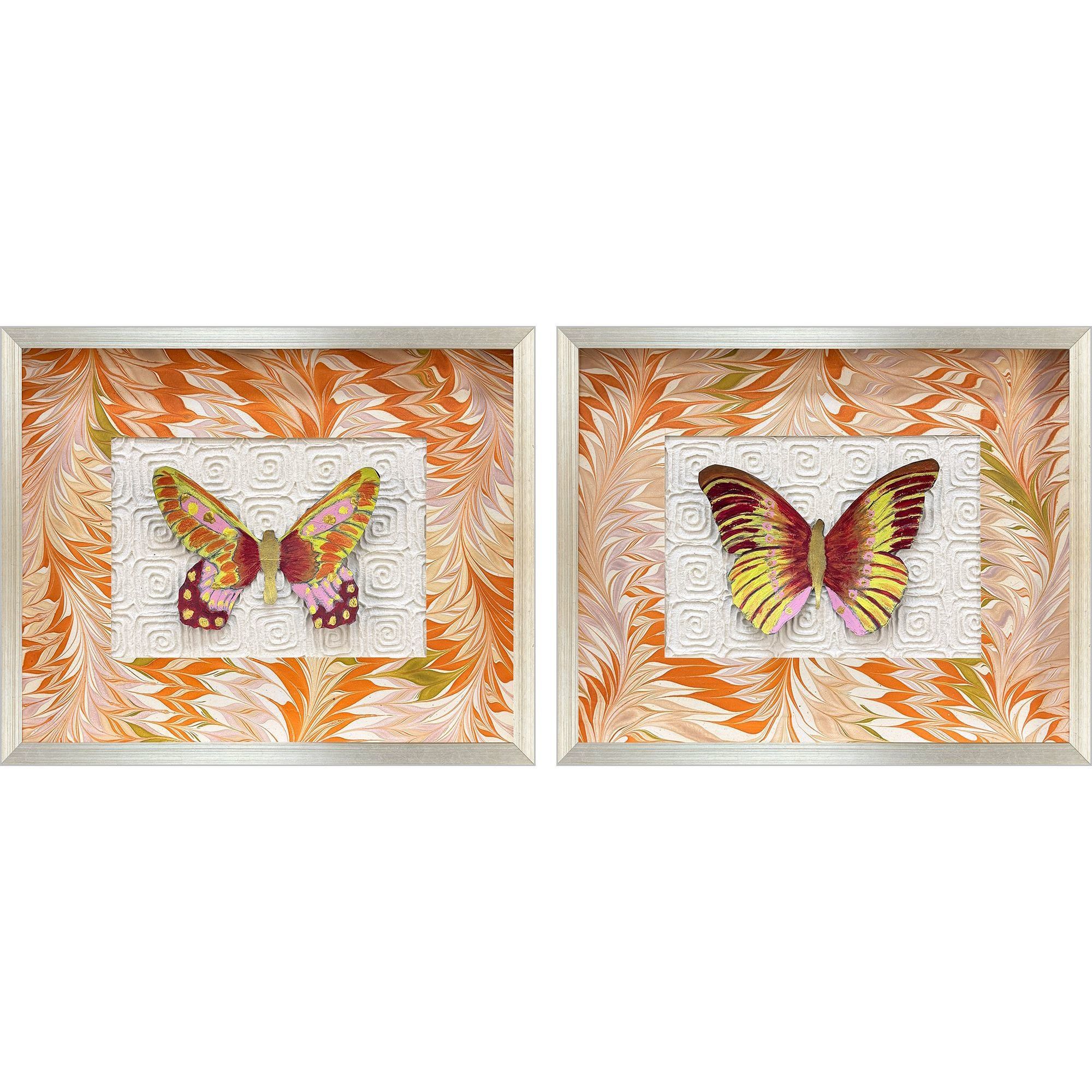 Flight Patterns Orange and Pink and Red and Yellow Framed Art, The Studio