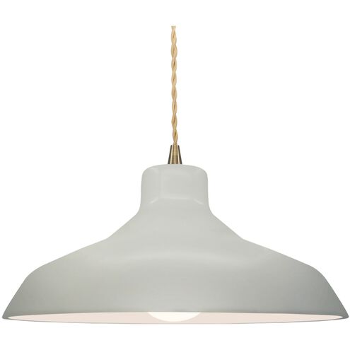 Radiance 1 Light 15.5 inch Matte White and Antique Brass Pendant Ceiling Light