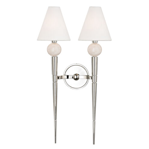 Vanessa 2 Light 13.25 inch Polished Nickel Wall Sconce Wall Light