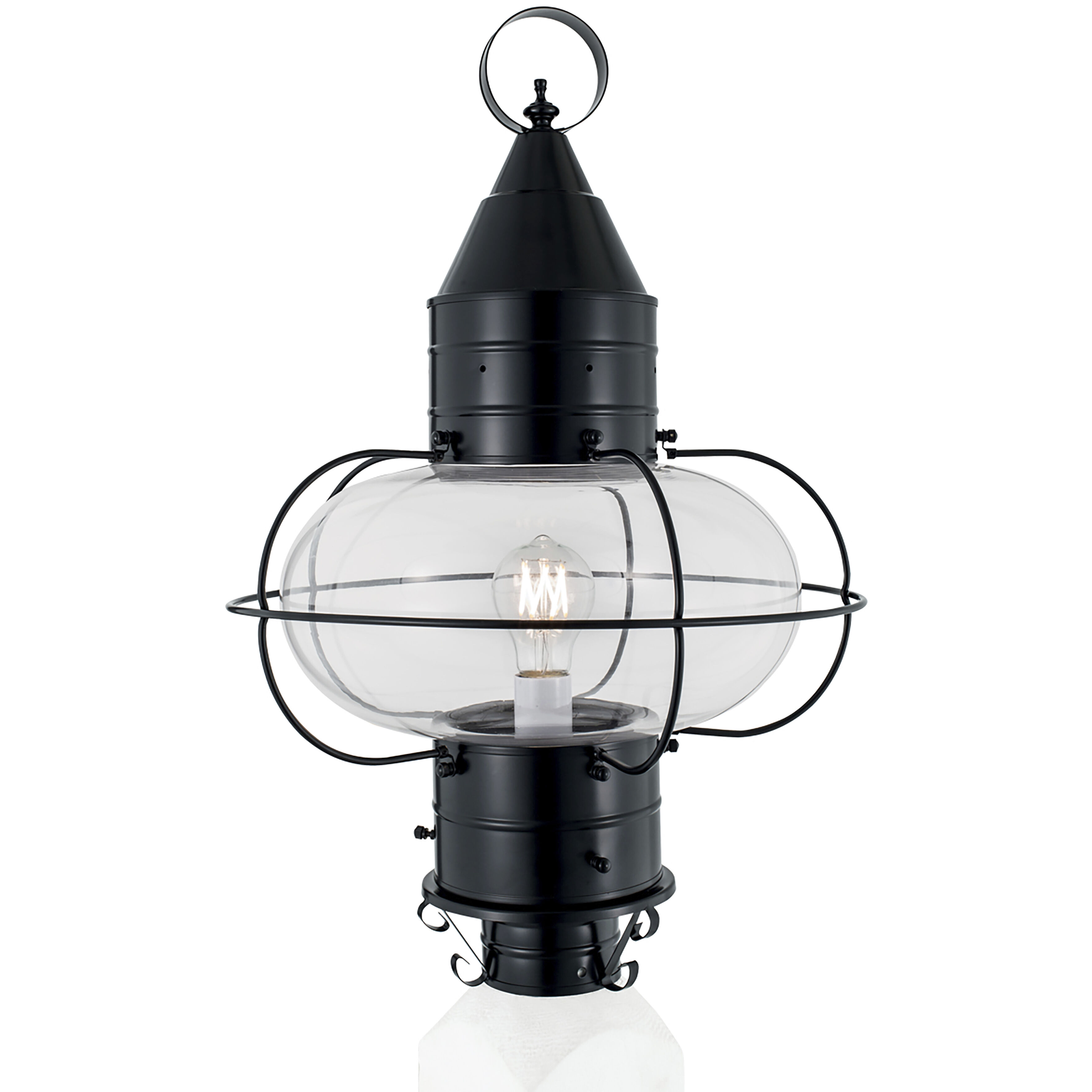 Classic Onion 1 Light 22.5 inch Black Outdoor Post Light