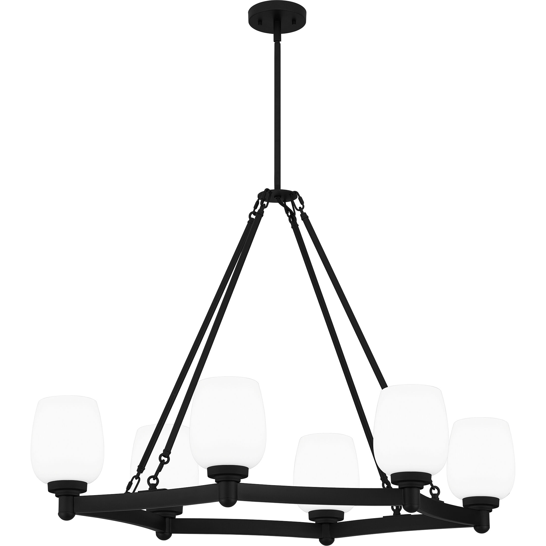 Penning 6 Light 38 inch Matte Black Island Light Ceiling Light