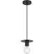 Central 1 Light 6 inch Black Pendant Ceiling Light