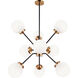 Maru 9 Light 28.25 inch Aged Gold Brass Chandelier Ceiling Light in Aged Gold Brass and Opal Glass