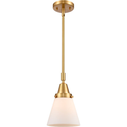 Franklin Restoration Small Cone 1 Light 6 inch Satin Gold Mini Pendant Ceiling Light in Matte White Glass