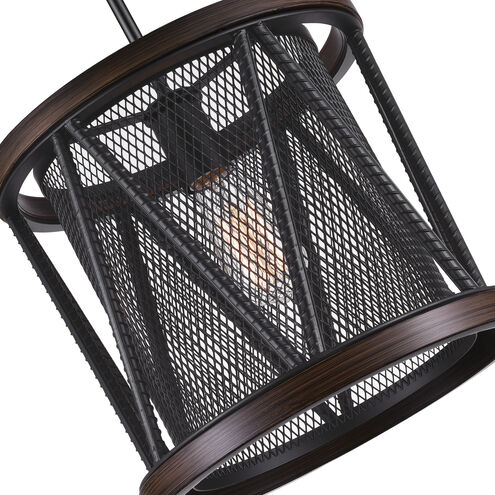 Parsh 1 Light 13 inch Pewter Drum Shade Mini Chandelier Ceiling Light