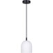 Jack 1 Light 6 inch Matte Black Pendant Ceiling Light in White Cement