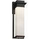 Fusion 16.5 inch Matte Black Outdoor Wall Sconce in Opal Fusion