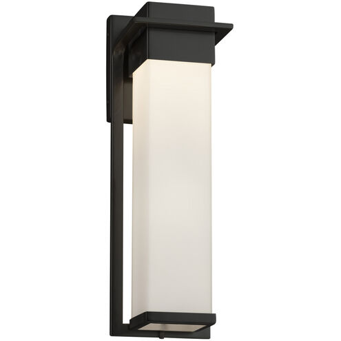 Fusion 16.5 inch Matte Black Outdoor Wall Sconce in Opal Fusion