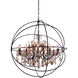 Geneva 18 Light 44 inch Dark Bronze Pendant Ceiling Light in Golden Teak, Urban Classic