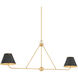 Burghley Linear Ceiling Light in Aged Brass and Distressed Bronze