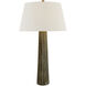 Chapman & Myers Fluted Spire 31.5 inch 150 watt Bronze Table Lamp Portable Light in Linen, Large