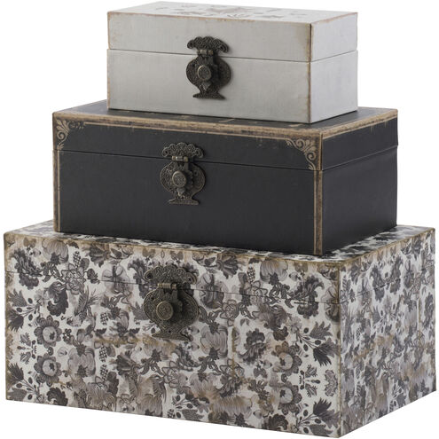 Anita 12.2 X 7.5 inch Black and White Box, Set of 3