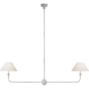 Thomas O'Brien Piaf Linear Pendant Ceiling Light in Plaster White, Large