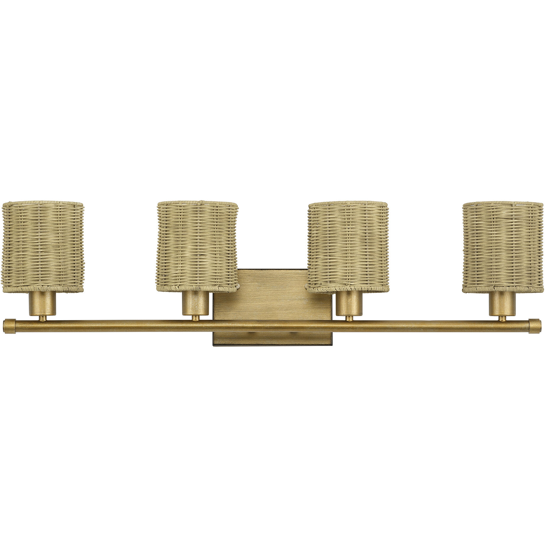 Weavington 4 Light 35.5 inch Antique Gold Leaf Vanity Wall Sconce Wall Light