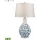 Sixpenny 27 inch 9.5 watt Blue with White and Clear Table Lamp Portable Light in LED, 3-Way