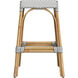 Robias Rectangular Rattan 30" Bar Stool in Gray and White Dot