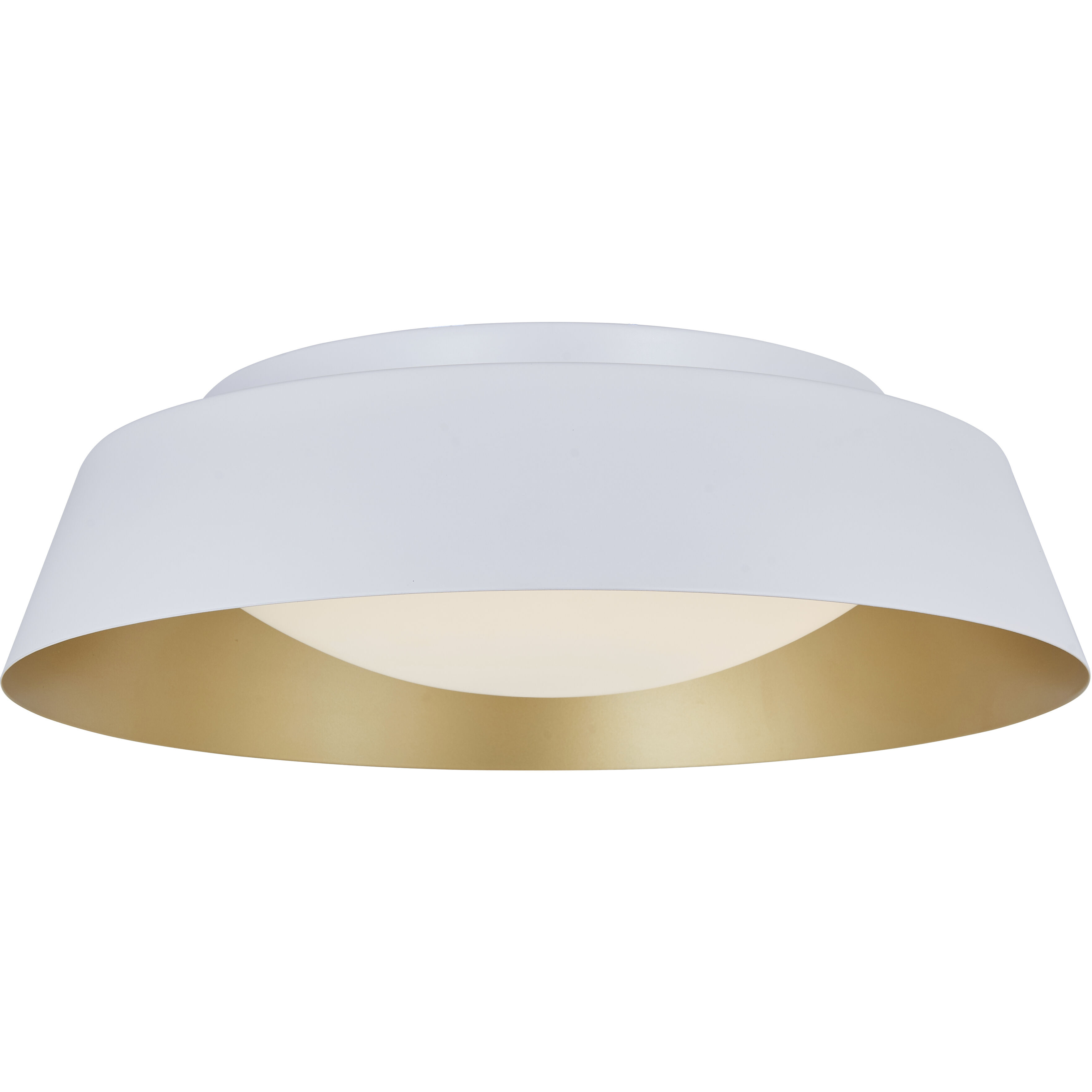 Flare LED 15 inch Matte White with Gold Inner Flush Mount Ceiling Light
