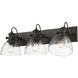 Yep Hines 3 Light 23.13 inch Rubbed Bronze Semi-Flush Mount Ceiling Light in Seeded Glass, Damp