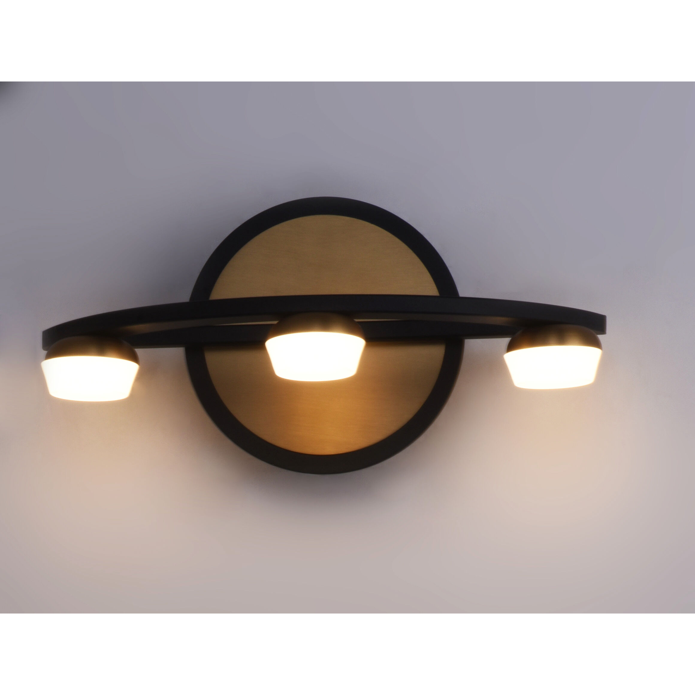 Button LED 11.75 inch Black and Gold Bath Vanity Light Wall Light