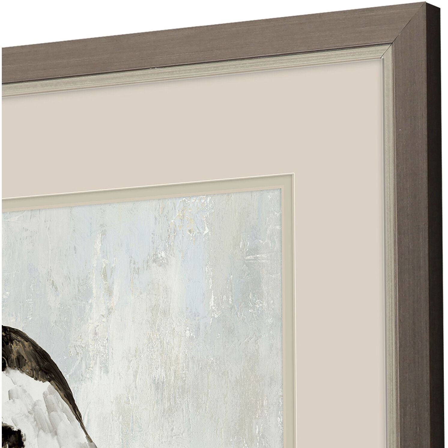 Feathered Melody Gray and Metallic and Black Framed Art, Propac