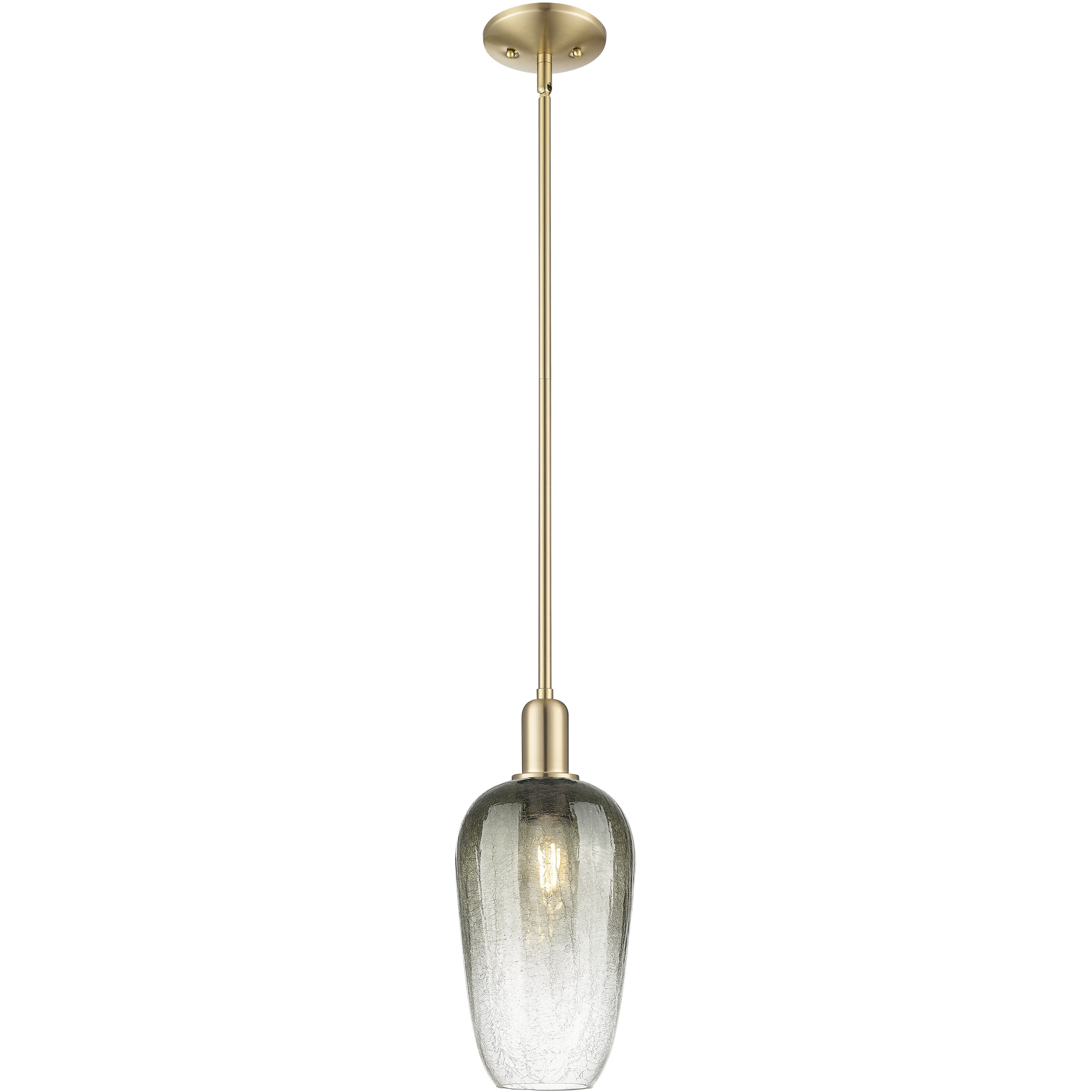 Downtown Urban Brookhaven Flute 1 Light 7 inch Champagne Bronze Mini Pendant Ceiling Light in Slate Glass