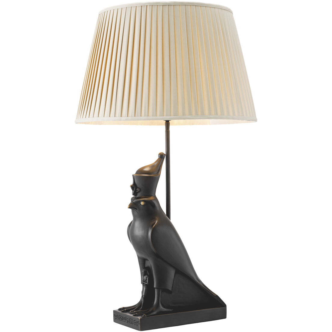 Horus 35.43 inch 40 watt Copper Bronze Table Lamp Portable Light in Beige Pleated Shade