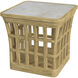 Monhegan Outdoor Teak and Marble End Table in Light Brown