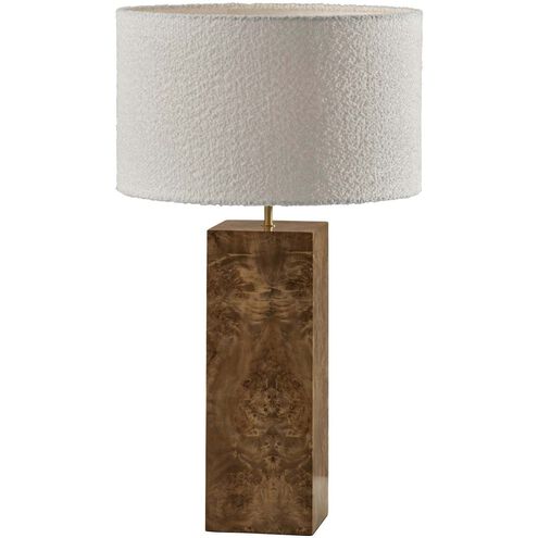 Frederick 28.5 inch 100.00 watt Burled Wood with Antique Brass Accent Table Lamp Portable Light