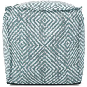 Helm 18 inch Teal Outdoor Poof, Square