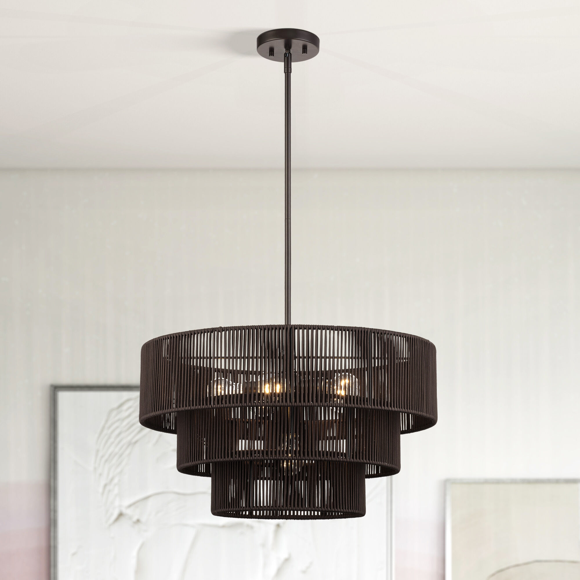 Acordia 6 Light 23 inch English Bronze Pendant Chandelier Ceiling Light