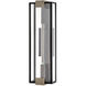 Bergen 1 Light 28 inch Black with Burnished Bronze Outdoor Wall Mount Lantern