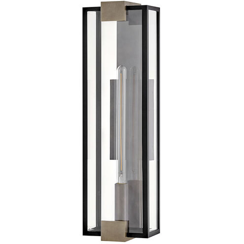 Bergen 1 Light 28 inch Black with Burnished Bronze Outdoor Wall Mount Lantern
