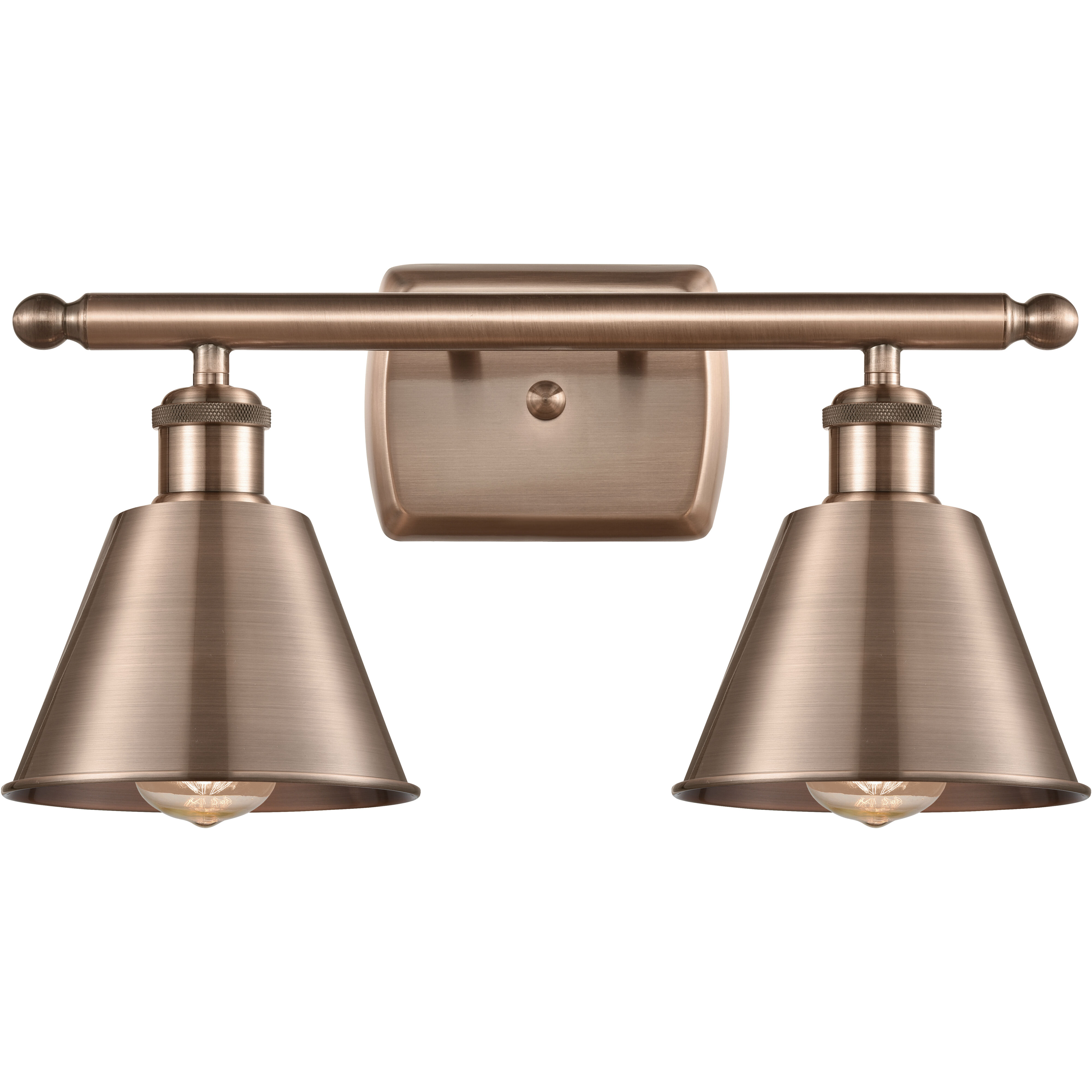 Ballston Smithfield 2 Light 16 inch Antique Copper Bath Vanity Light Wall Light, Ballston
