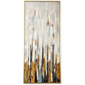 Towers Of Gold Gold/Black/White/and Blue Multi-color Wall Art