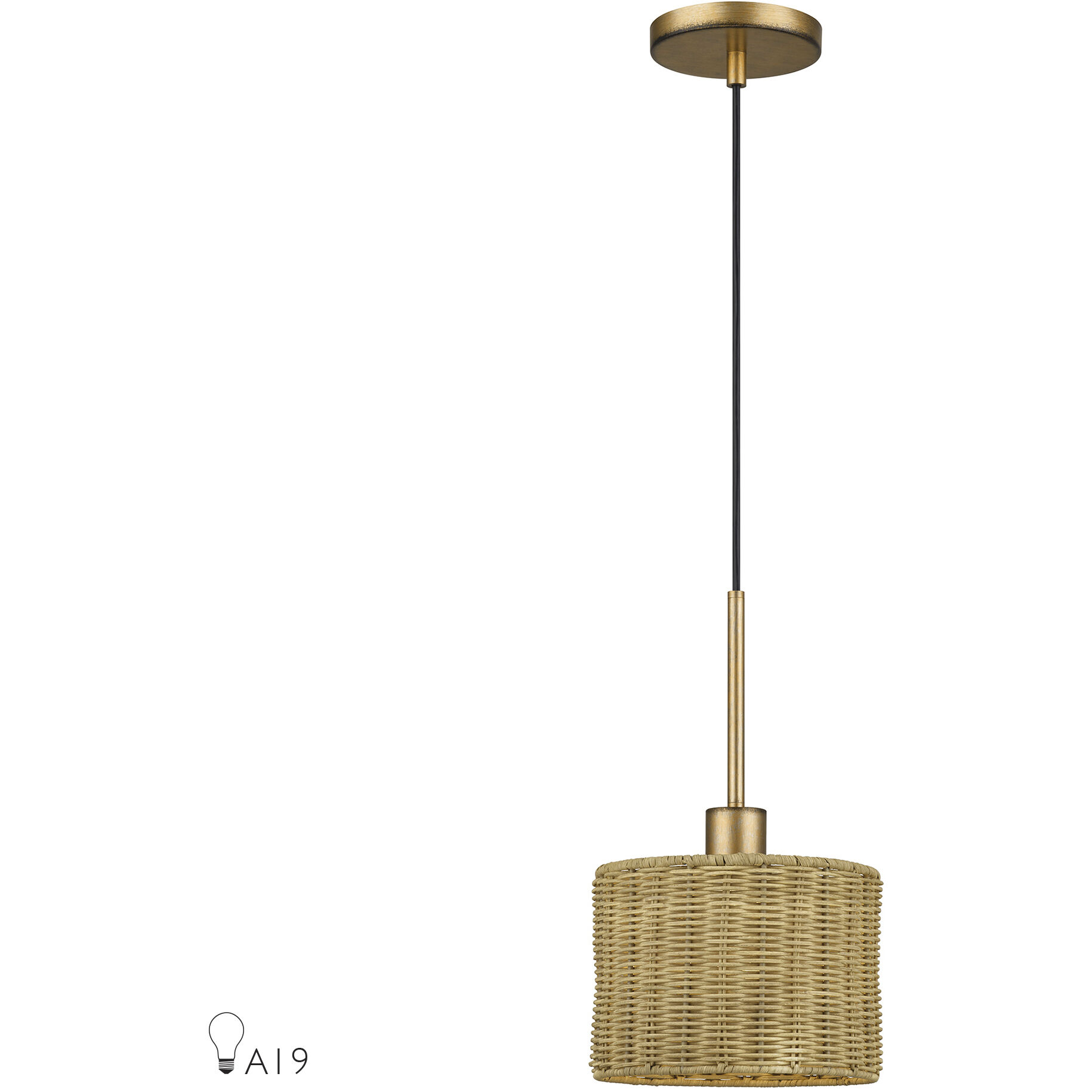 Weavington 1 Light 8.5 inch Antique Gold Leaf Mini Pendant Ceiling Light