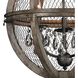 Renaissance Invention 3 Light 18 inch Aged Wood with Weathered Zinc and Clear Chandelier Ceiling Light